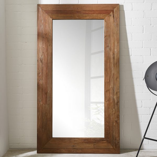 Zrcadlo Alban 245x135x4 cm exotické dřevo přírodní