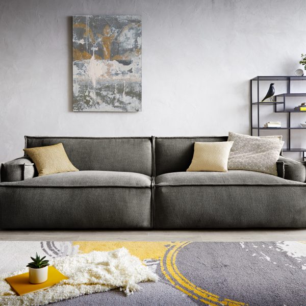 Pohovka Basit 290×110 cm žinylka antracitová