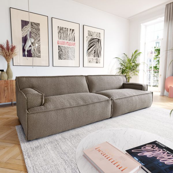 Pohovka Basit 290×110 cm bouclé taupe
